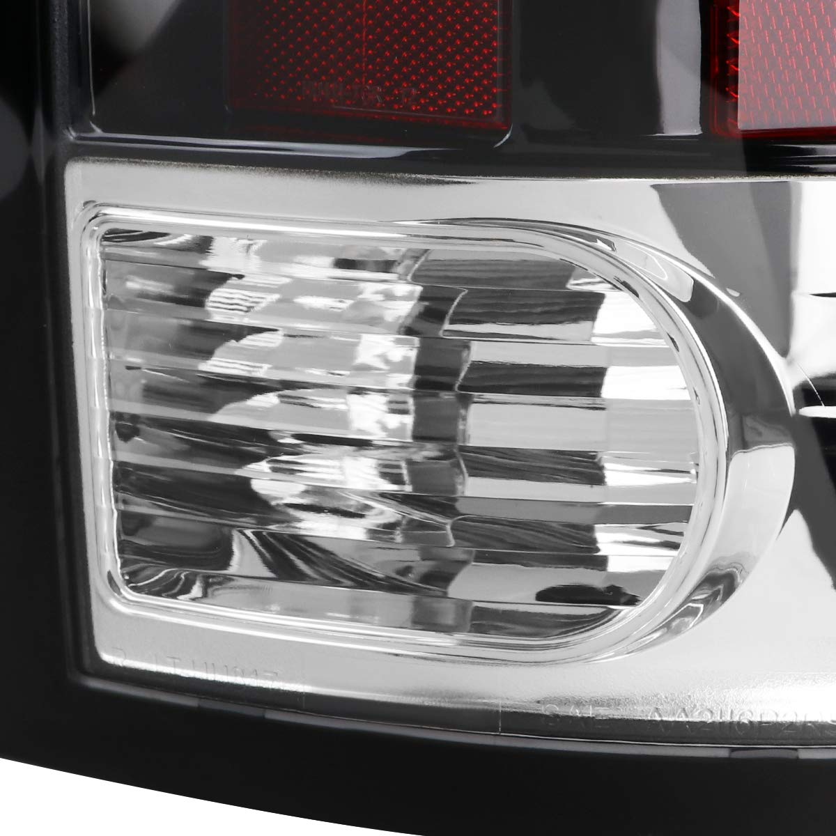 2009-2018 Dodge RAM LED Tail Lights Red C-Bar (Jet Black Housing/Clear Lens)