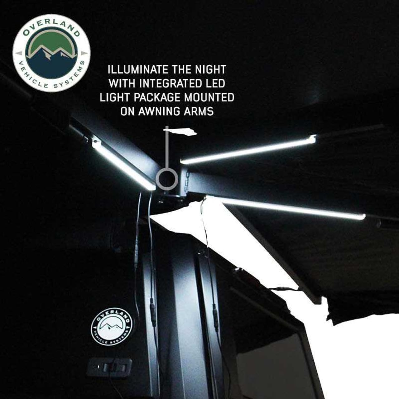 XD Nomadic 270 Degree Awning with Lights Overland Vehicle Systems Driver Side | Includes Travel Cover | Waterproof Fabric | 129 SQ FT Coverage