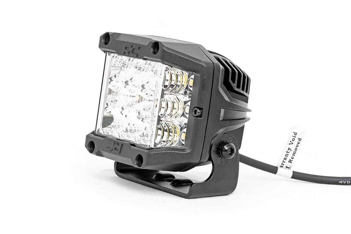 3" Wide Angle Rough Country OSRAM LED Lights | 13,500 Lumens | Pair - 70904 , Black