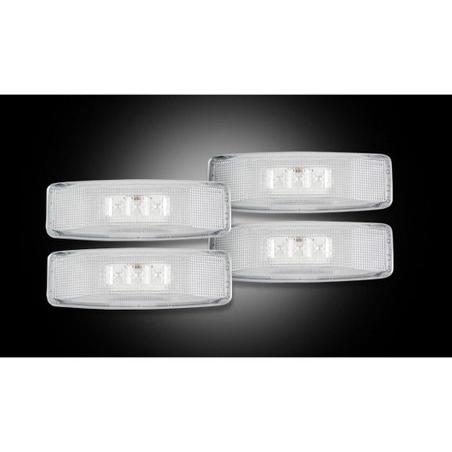 264130CL Recon LED Fender Lights 1994-2001 Dodge RAM Dually (4-Piece Set) - Clear Lens with Chrome Trim