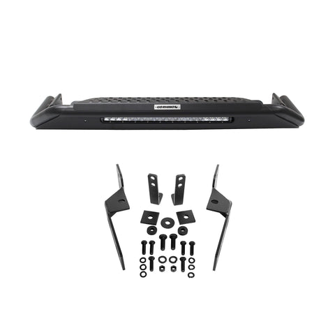 Go Rhino RC3 Bull Bar Skid Plate w/Center Steel Step, 20" Single Row LED Light Bar, & Mounting Brackets | Mild Steel, Textured Black | 5688620LT | Fits 2015-2024 Ford F-150 Excludes Raptor Models