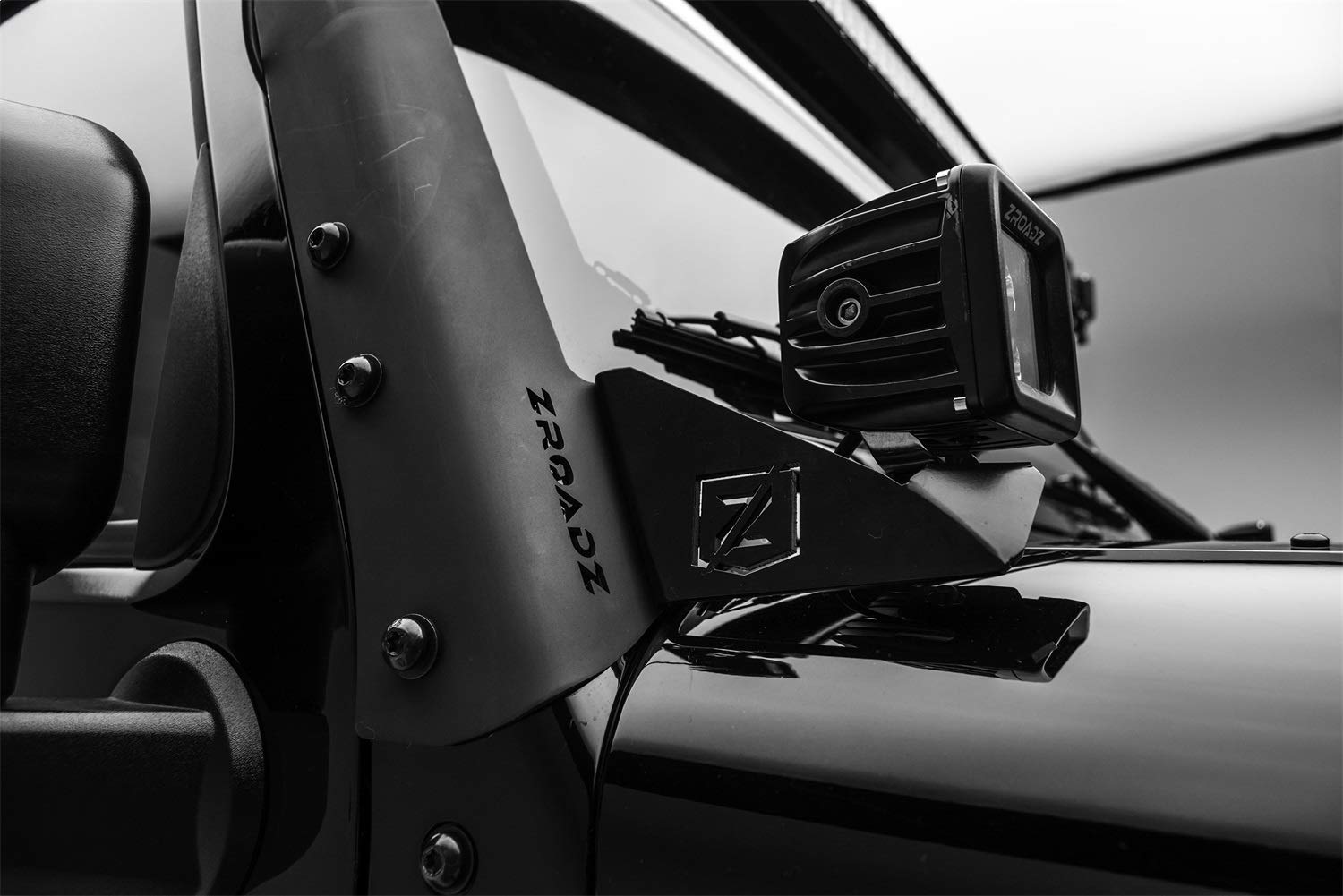 ZROADZ Black A-Pillar LED Mount Z374814 Jeep Wrangler 2007-2016 JEEP WRANGLER JK