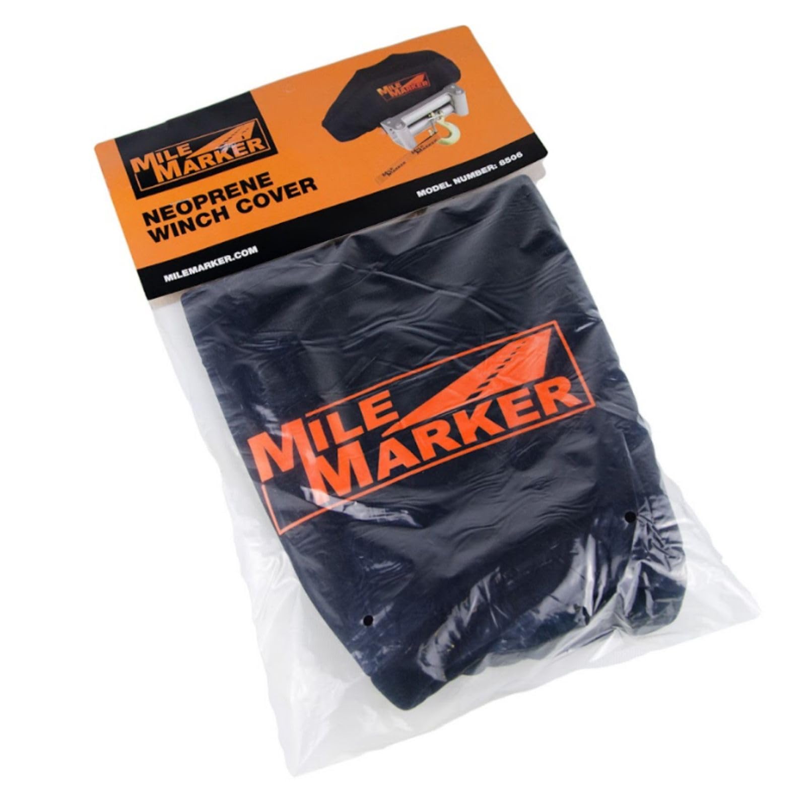 Mile Marker Full Size Neoprene Winch Cover 8506 - All Weather Protection, Resistant to Tears and Rips, Specifically Shaped to Your Exact Winch