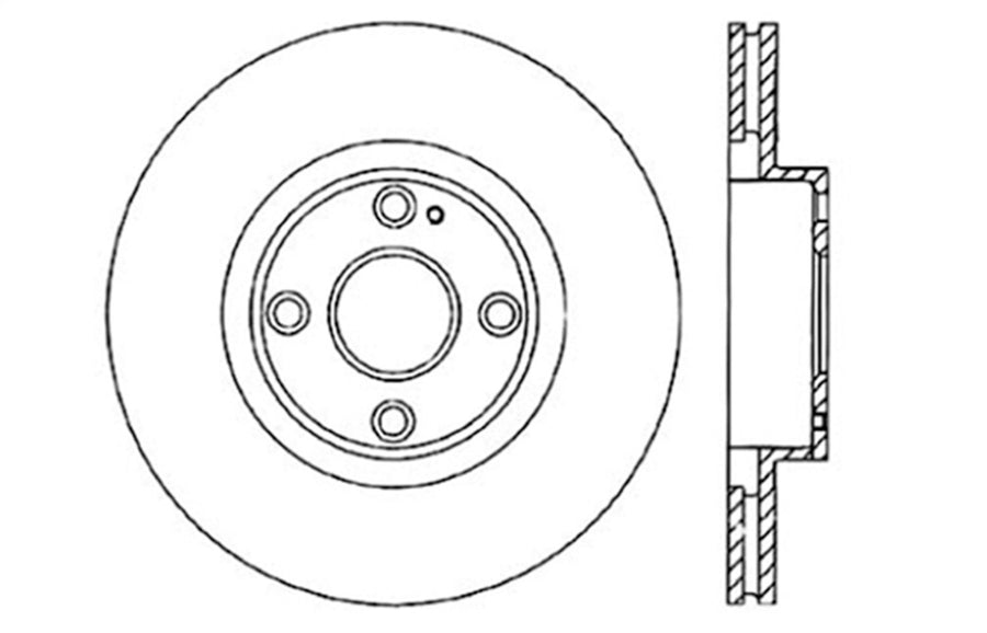 StopTech Centric 128.45061L Sport Cross Drilled Brake Rotor (Front Left), 1 Pack