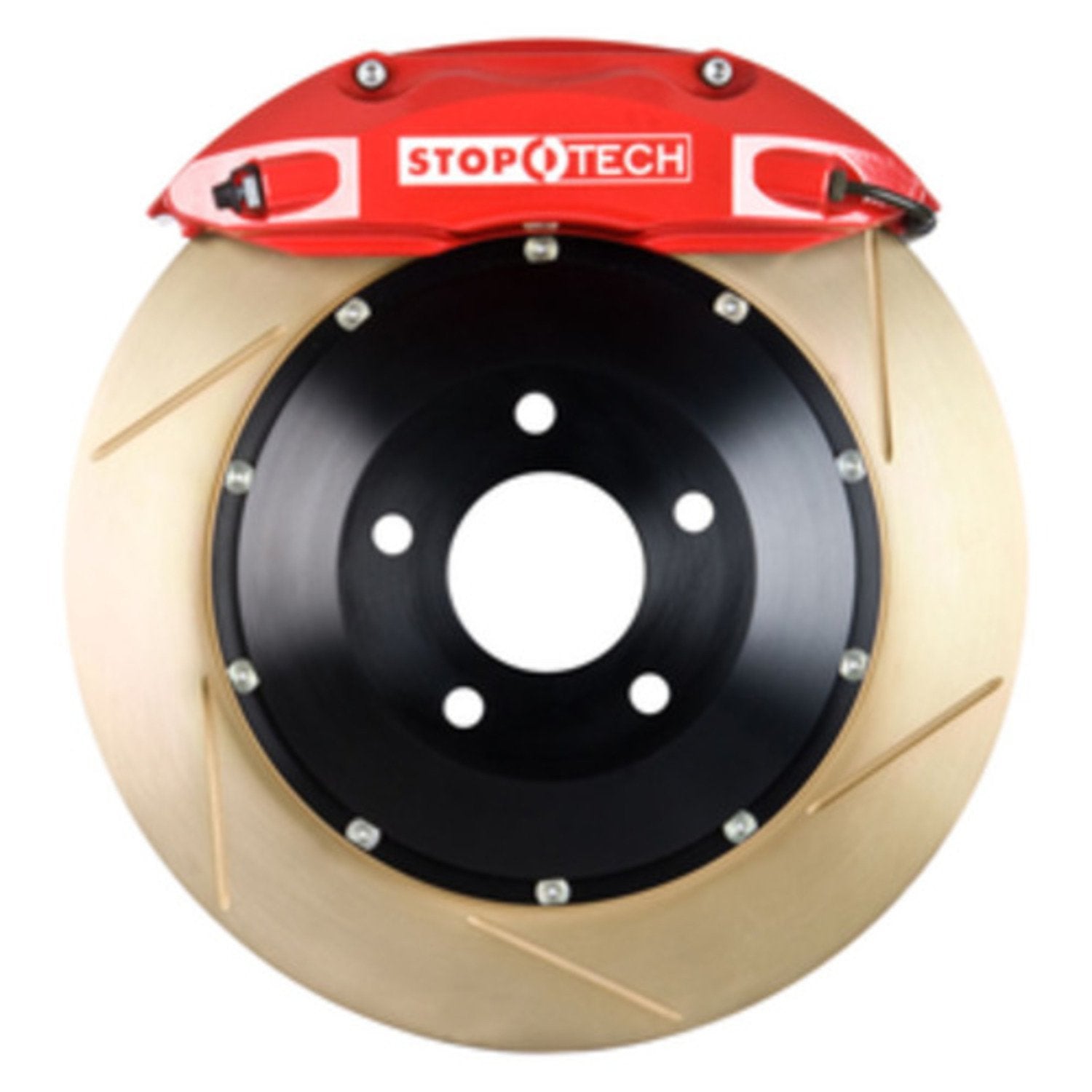 StopTech 83.837.4600.73 Big Brake Kit Stoptech; Black Caliper, Slotted Two-Piece Rotor, Front