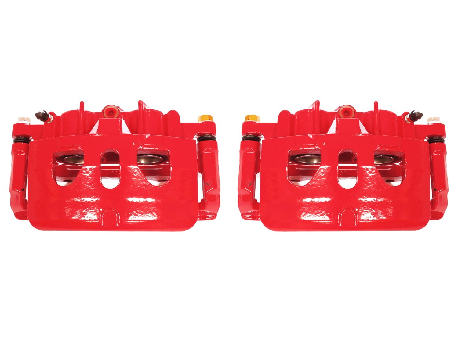 Power Stop S5468 Front Pair of High-Temp Red Powder Coated Calipers For Explorer, Flex, Police Interceptor Sedan, Police Interceptor Utility, Taurus, MKS, MKT [Model Specific]