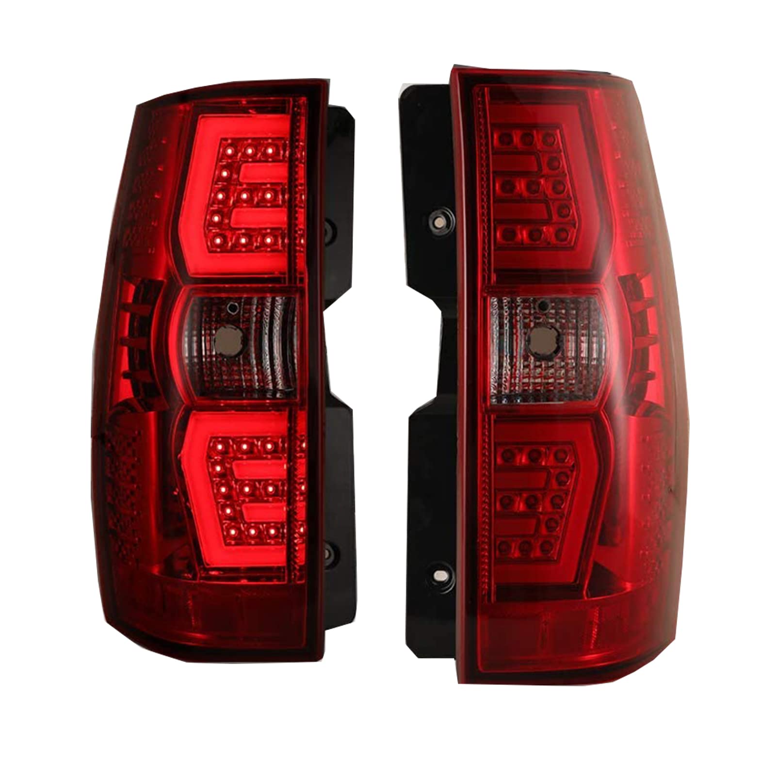 Winjet LED Sequential Tail Lights Compatible with [2007-2013 Chevy Suburban Tahoe Yukon] Rear Lamps (Red)