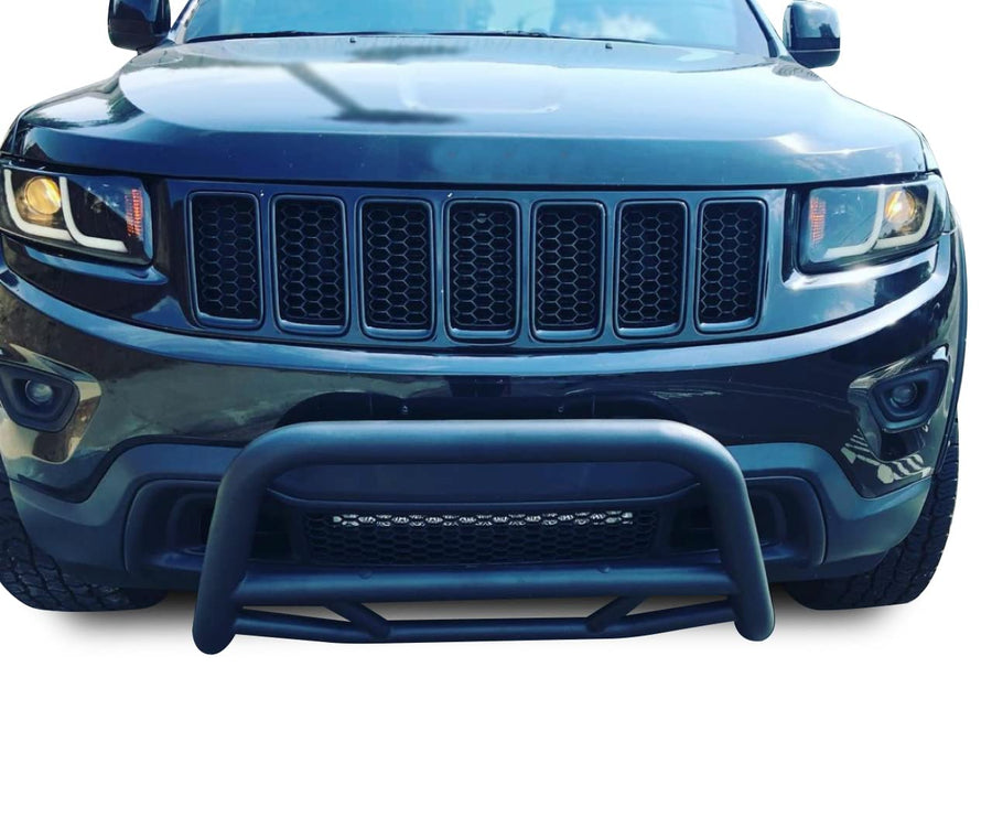 Max Bull Bar Black Horse No Skid Plate Black Compatible with 2011-2013 Dodge Durango|2011-2021 Jeep Grand Cherokee (Excl. Limited X, High Altitude, Summit, SRT, SRT8, Trackhawk&Trailhawk)-MBB-JEB9206