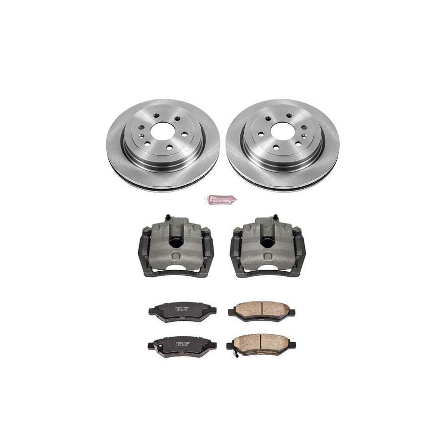 Power Stop KCOE5543 Replacement Autospeciality Rear Caliper Kit- OE Rotors, Ceramic Brake Pads, Calipers For Cadillac SRX 2010-2011 [Model Specific]