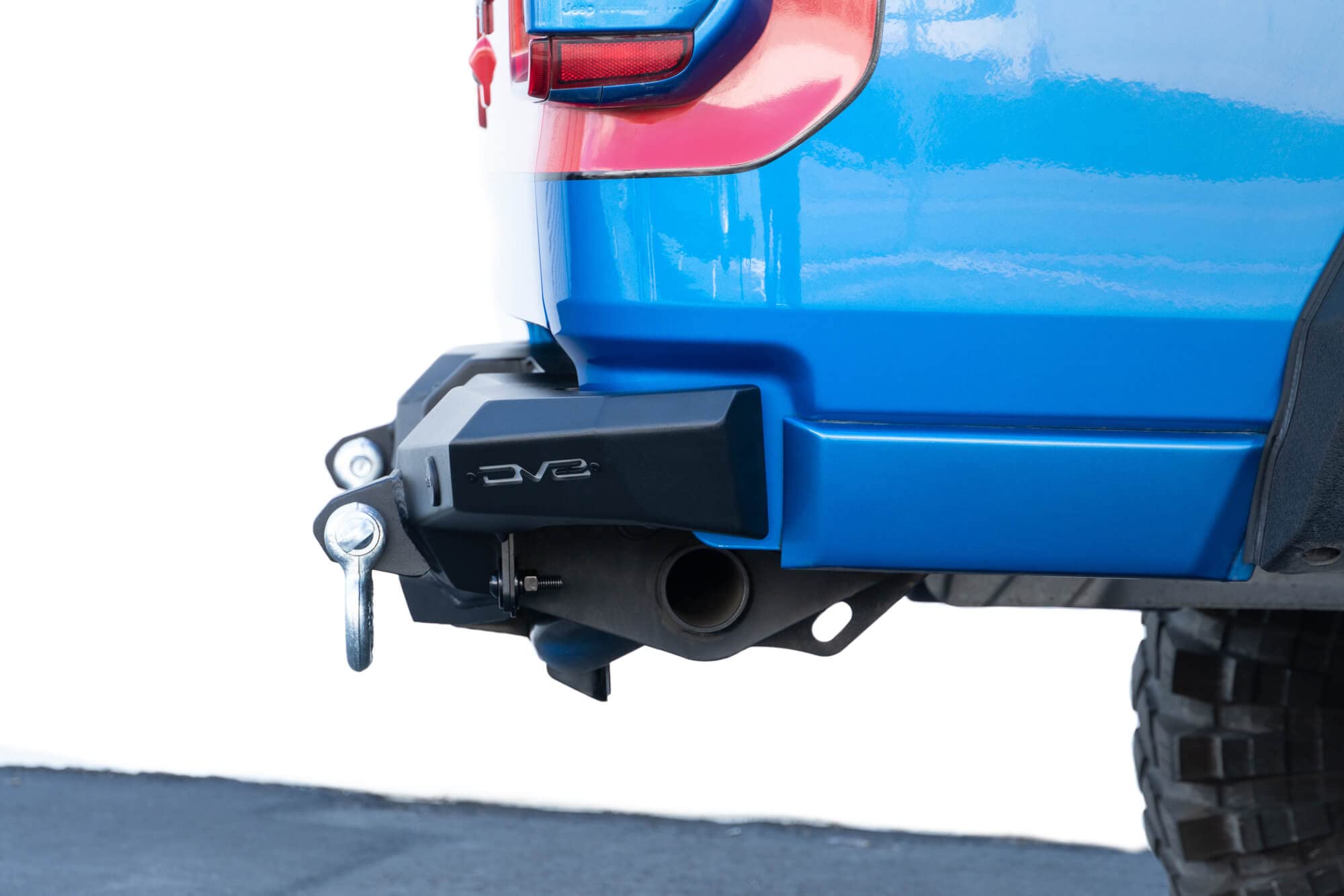 DV8 Offroad Rear Bumper Spec Series for 2020-2025 Jeep Gladiator JT | High Clearance Design | Accepts (2) up to 3" Pod Lights | Compatible OEM Hitch & Factory Sensors | ¾” D-Ring Shackles