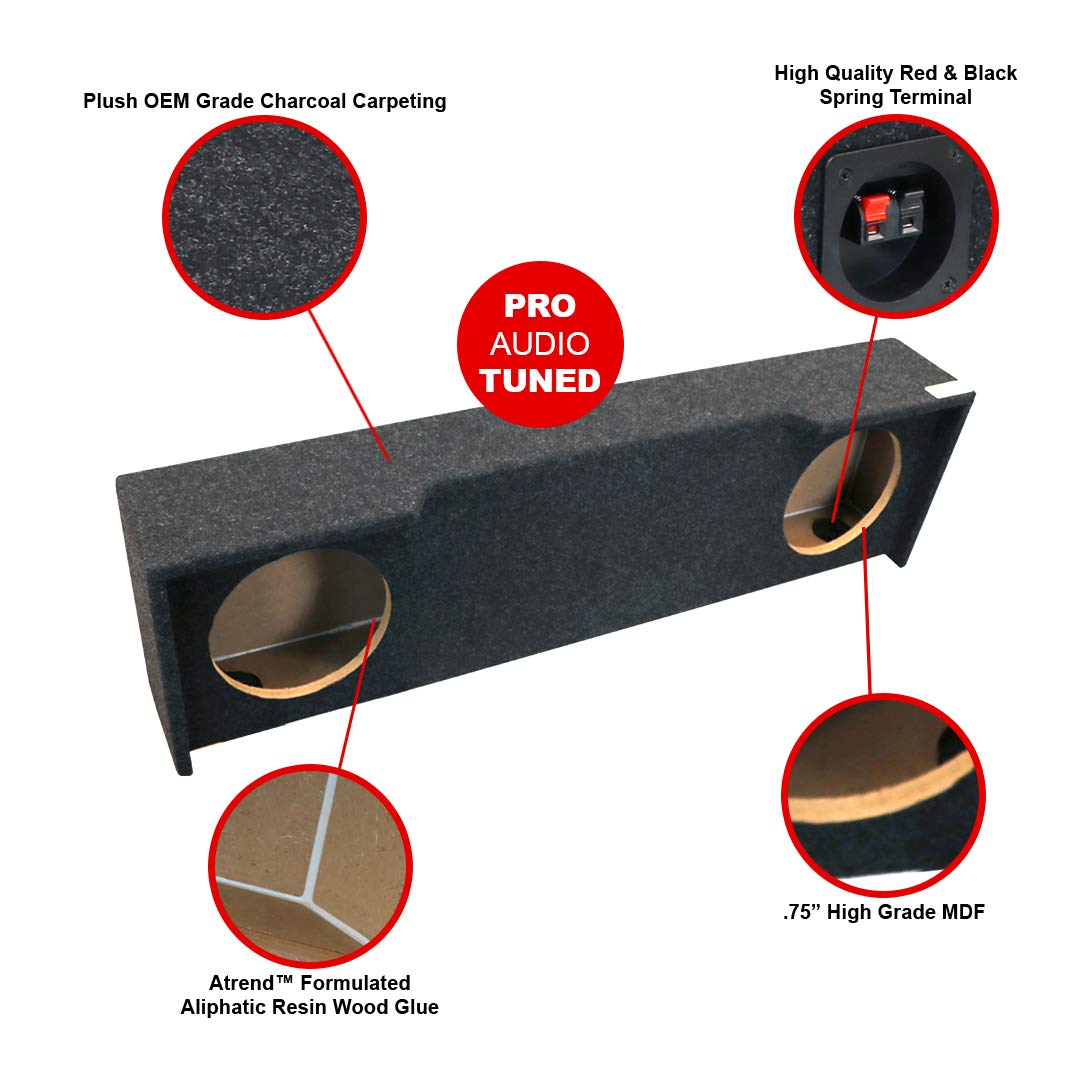 Bbox 10" Dual Sealed Carpeted Subwoofer Enclosure - Fits 1997-1999 Ford F150 Extended Cab - Subwoofer Box Improves Sound, Audio Quality & Bass