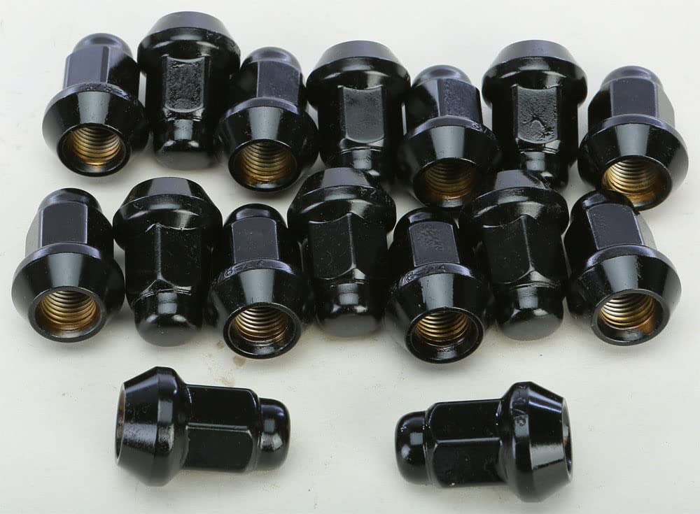 ITP Lug Nut Set (Black / Tapered / 3/8 24") Compatible with 01-13 Polaris SPORTS500H