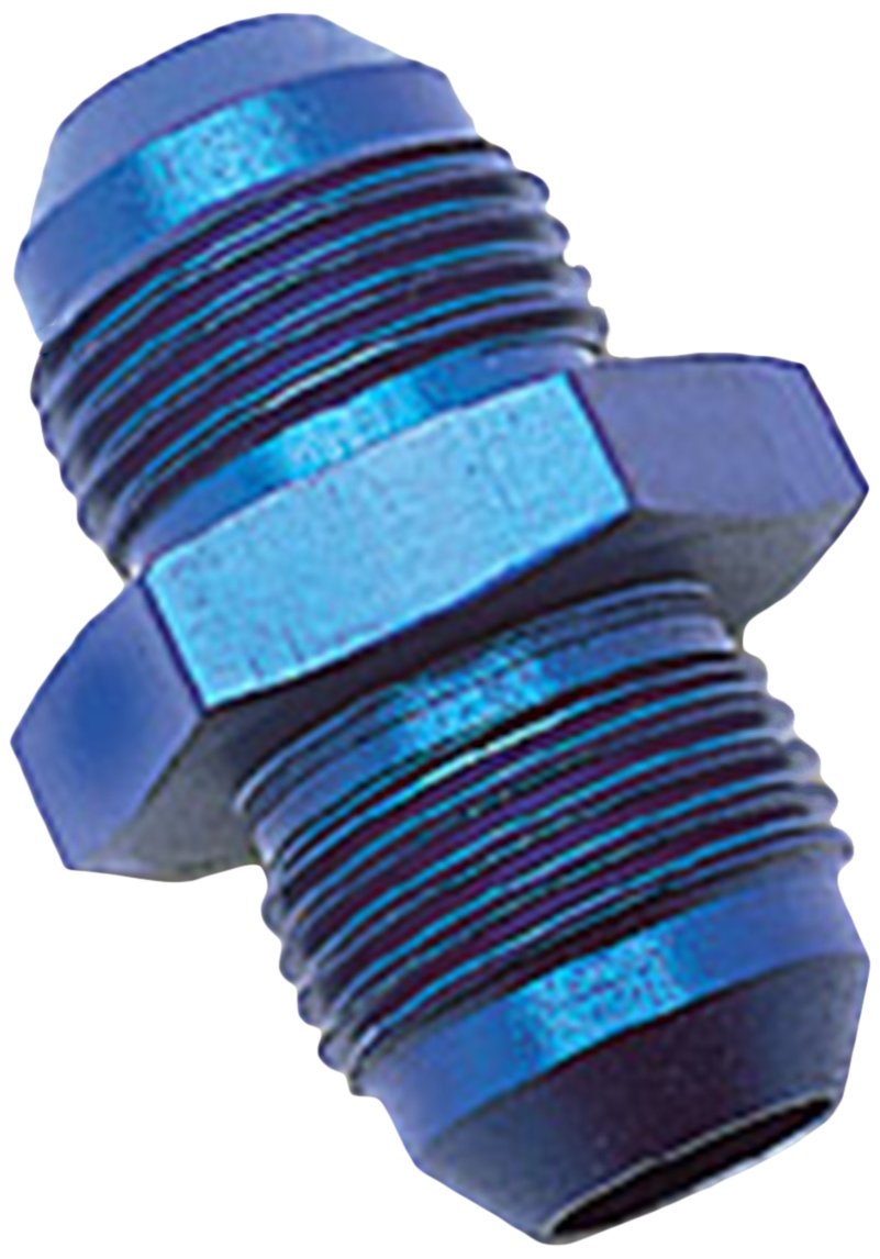 660350 RUSSELL/EDEL Blue Anodized Aluminum -6AN Flare Union Adapter