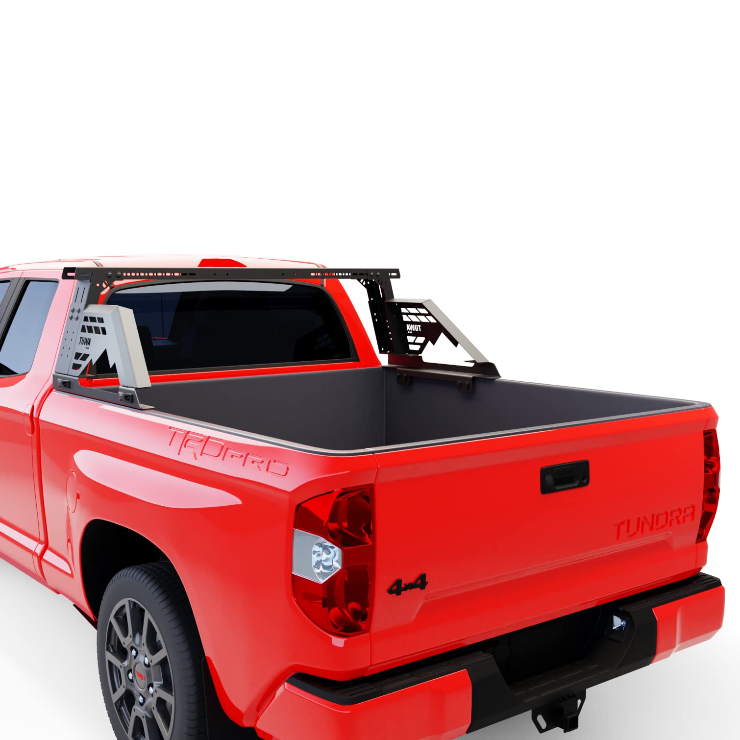 Moab Chase Rack TUWA Pro Height Adjustable for Full Size Truck, Carbon Steel Truck Roll Bar for Light Attachments and Accessories, Headache Rack, Ladder Rack, Cargo Carrier, Overland Rack, Black