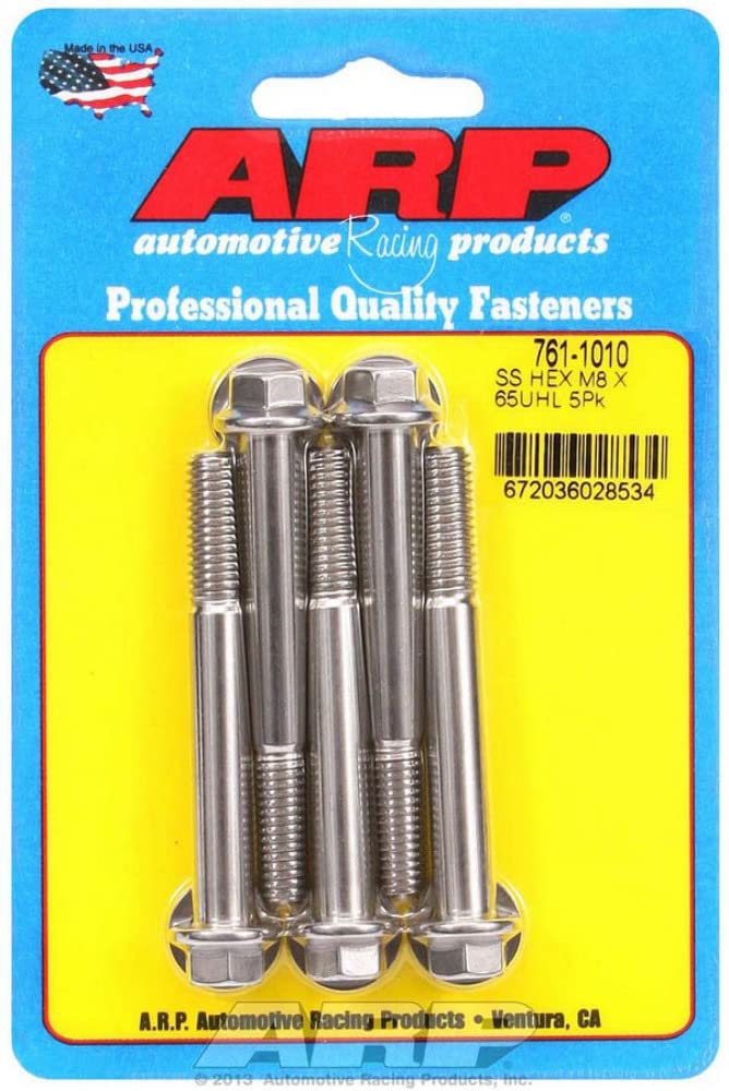 8mm 6pt x 1.25 x 65mm SS Bolt Kit 5pk