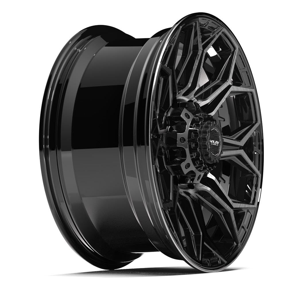 20 Inch 4PLAY Wheels Rim 4P83 Fits 8x170 20x9 Gloss Black Brushed with Tinted Clear (1)