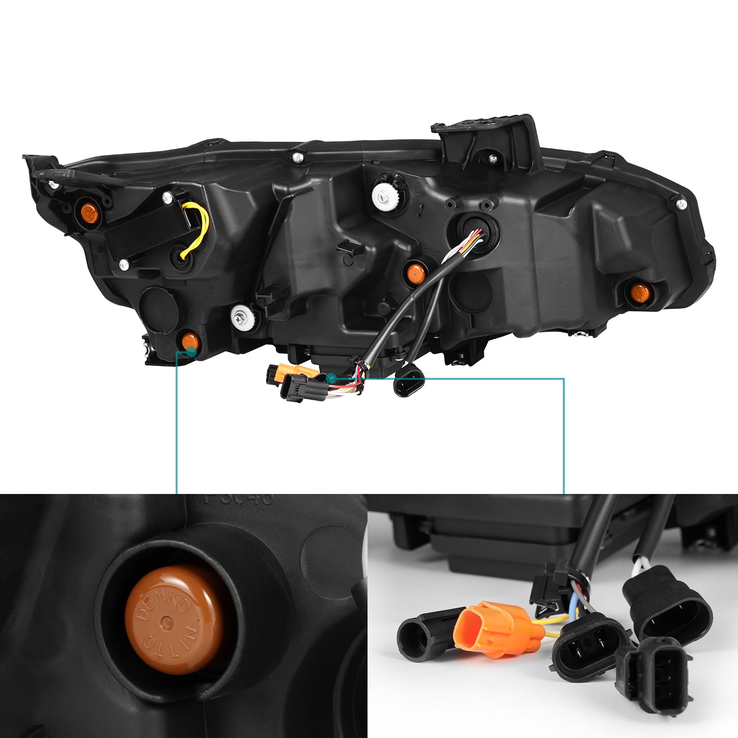 LED Projector Headlights AlphaRex for 16-21 Civic/ 17-21 Civic Type-R FK8 NOVA-Series Black