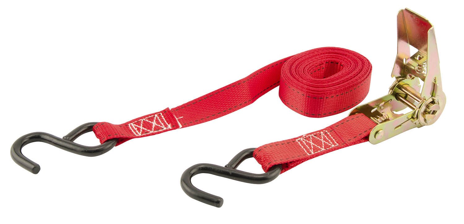 1" x 15' Erickson 31418 Red Ratcheting Tie-Down Strap, (Pack of 4)