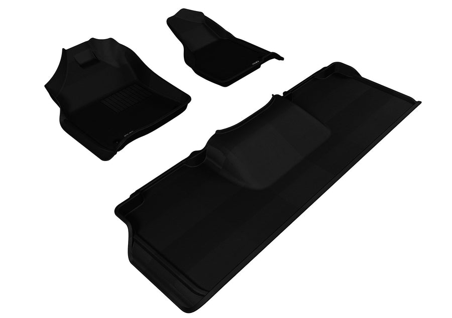 Complete Set 3D MAXpider Custom Fit All-Weather Floor Mat for Select Dodge RAM 2500/3500 Models - Kagu Rubber (Black)