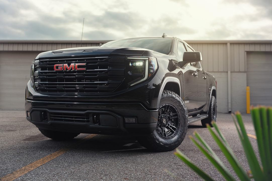17 inch 4PLAY Wheels Rim Fits 6x135 + 6x139.7 Silverado Suburban Tahoe Expedition F150 Raptor 4PS01 17x9 Matte Black Wheels