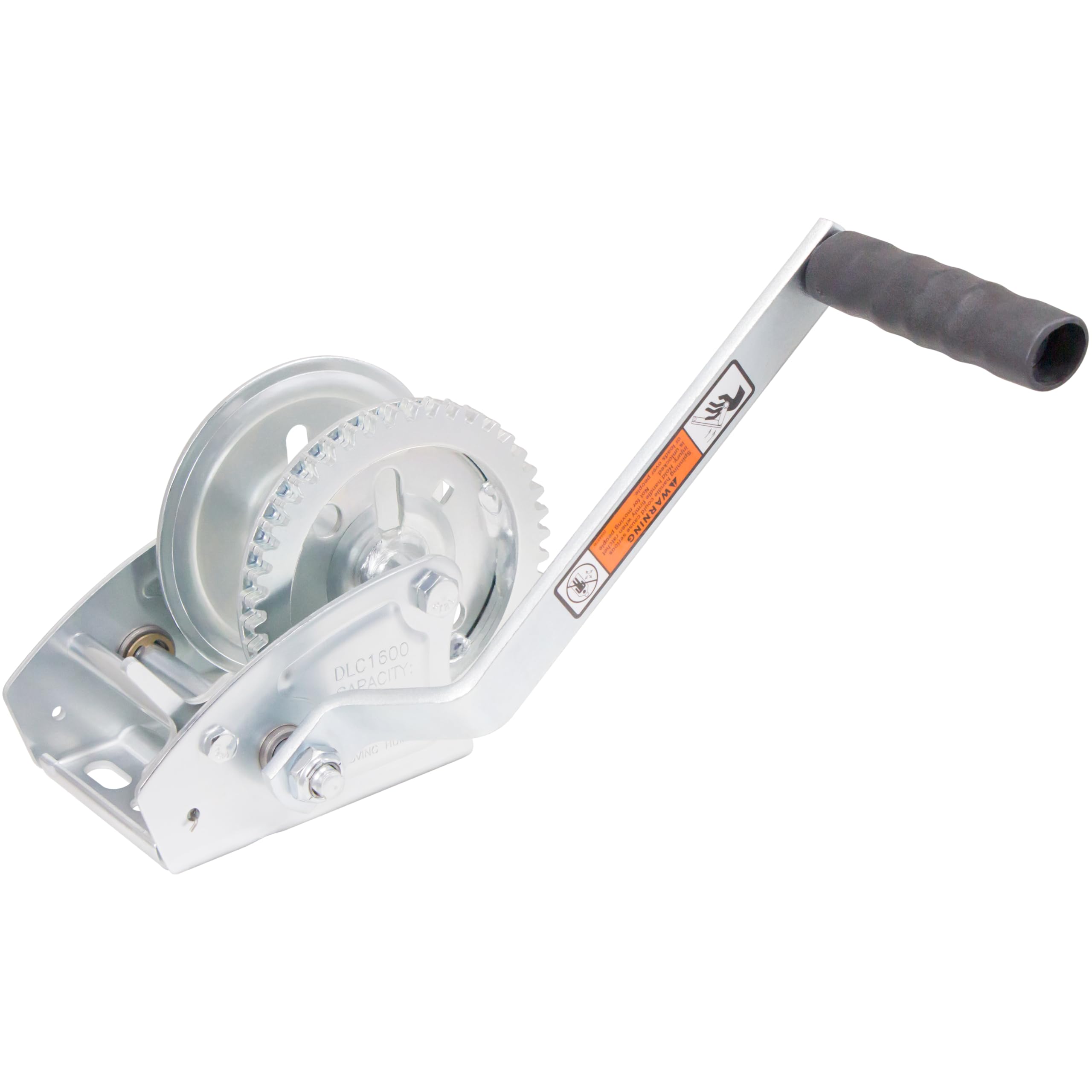 Pulling Winch Dutton-Lainson Company (DLC1600) - Rust-Resistant for Horizontal Pulling Applications and Hauling - 1600 lb Capacity, Plated, 9-1/2" Handle, 4.4:1 Gear Ratio, No Strap - Made in USA