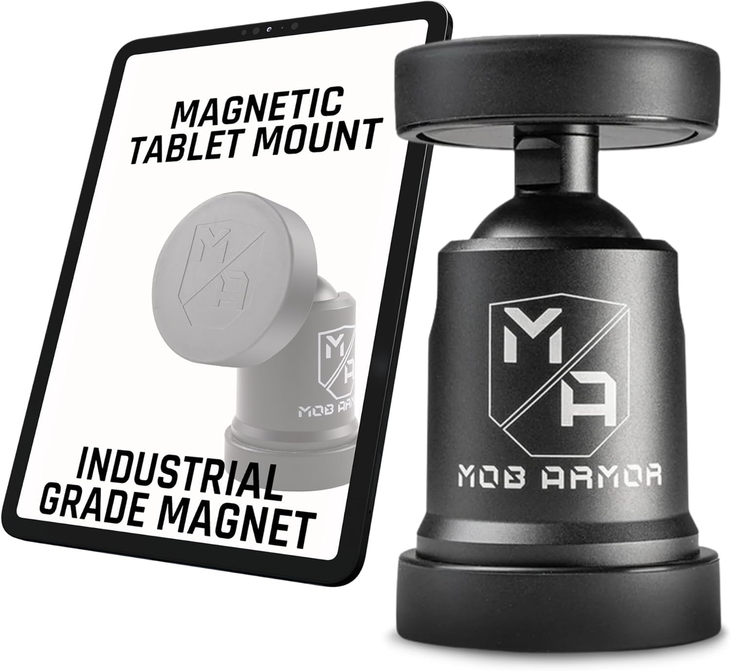 Mob Armor Maxx Tabnetic - Universal Magnetic Tablet Mount for Trucks, Cars, RVs, Heavy Equipment, Adhesive Mounting, Tablet Compatible, Magnetic Phone Mount, Console Accessories