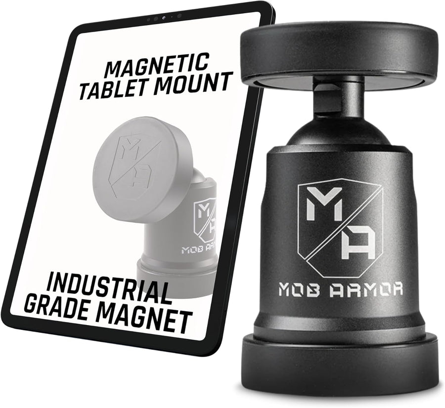 Mob Armor Maxx Tabnetic - Universal Magnetic Tablet Mount for Trucks, Cars, RVs, Heavy Equipment, Adhesive Mounting, Tablet Compatible, Magnetic Phone Mount, Console Accessories