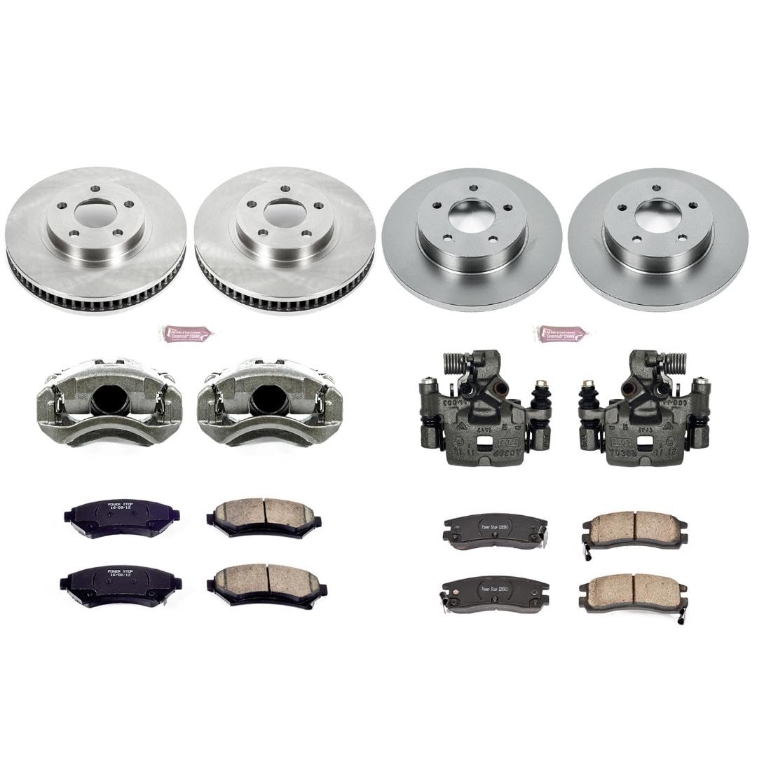 Power Stop KCOE1543 Replacement Autospeciality Front and Rear Caliper Kit- OE Rotors, Ceramic Brake Pads, Calipers For Cadillac Eldorado 1997-2002, Cadillac Seville 1997 [Model Specific]