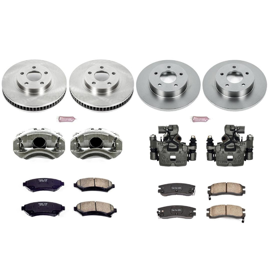 Power Stop KCOE1543 Replacement Autospeciality Front and Rear Caliper Kit- OE Rotors, Ceramic Brake Pads, Calipers For Cadillac Eldorado 1997-2002, Cadillac Seville 1997 [Model Specific]