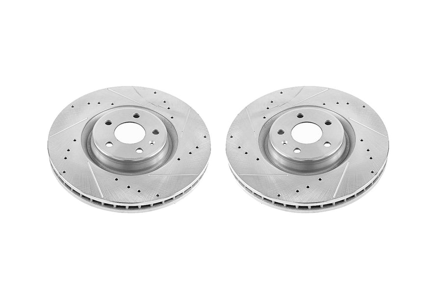 Power Stop EBR1206XPR Evolution Front Drilled and Slotted Rotor Pair For Audi A6 2017-2018, Audi A6 Quattro 2012-2018, Audi A7 Quattro 2012-2018 [Model Specific]