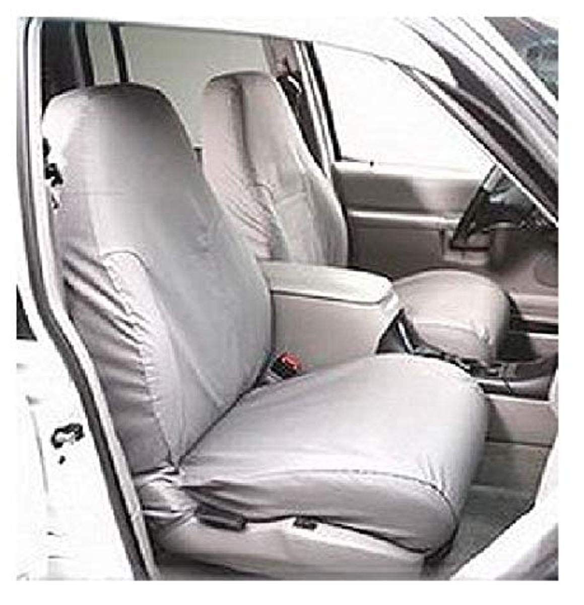 Covercraft Custom SeatSaver Polycotton Seat Covers | Fits 2011-2016 Ford F-250/F-350, 2015-2016 F-450/F-550 | 1st Row 40/20/40 Bench Seat, Charcoal