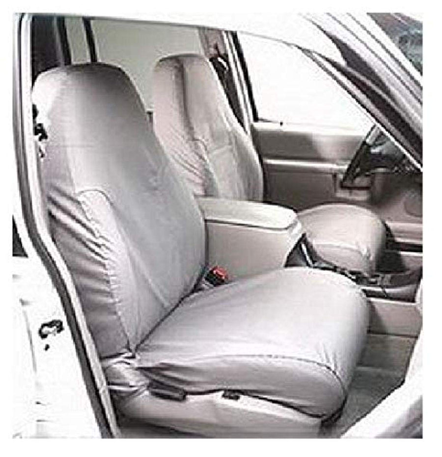 Covercraft Custom SeatSaver Polycotton Seat Covers | Fits 2011-2016 Ford F-250/F-350, 2015-2016 F-450/F-550 | 1st Row 40/20/40 Bench Seat, Charcoal