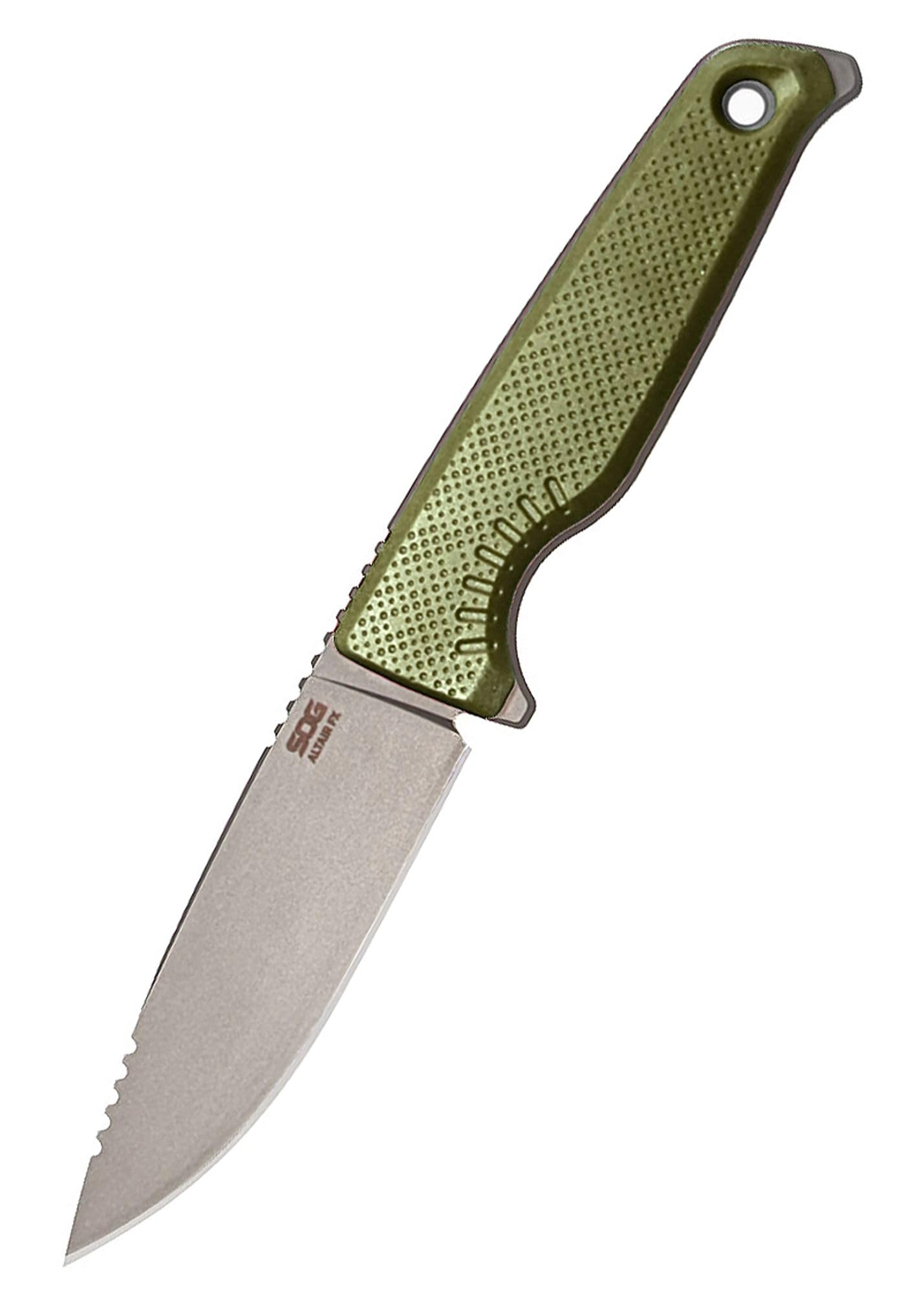 SOG FX Altair Lightweight Compact Multi-Functional Fixed Blade Knife | CRYO 154CM Steel | UMS Sheath | Removable GRN Handle, Field Green
