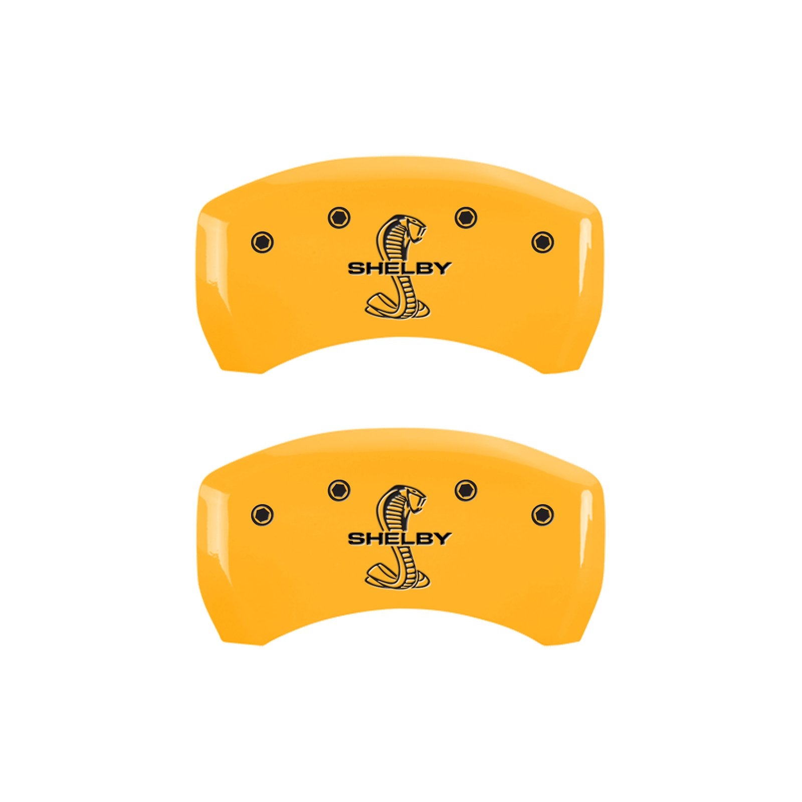 Caliper Covers MGP 10010RSBYYL, Set of 2 (Yellow Rear Engraved Rear: Tiffany Snake Powder Coat Finish Black Characters)