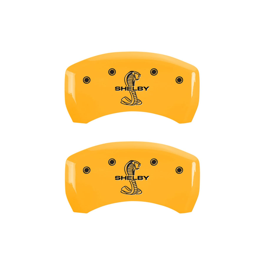 Caliper Covers MGP 10010RSBYYL, Set of 2 (Yellow Rear Engraved Rear: Tiffany Snake Powder Coat Finish Black Characters)