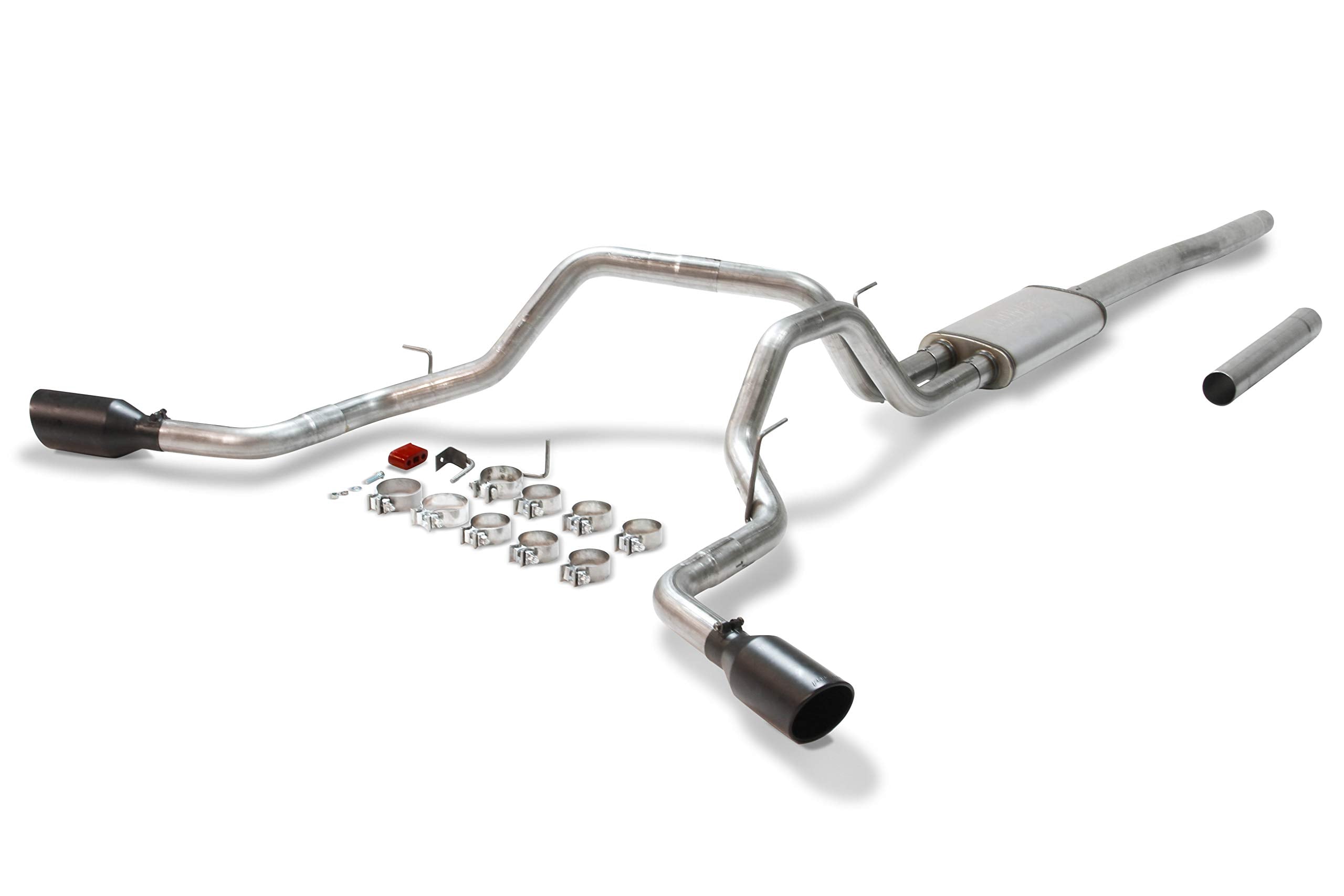 Flowmaster FlowFX 717868 Cat-Back Exhaust Kit Dual 2.5 Inch 409 Stainless Steel Tailpipes 4.5 Inch Black Ceramic Stainless Tips Compatible with 2004-2008 Ford F-150 4.6L 5.4L 2/4WD All Wheelbases