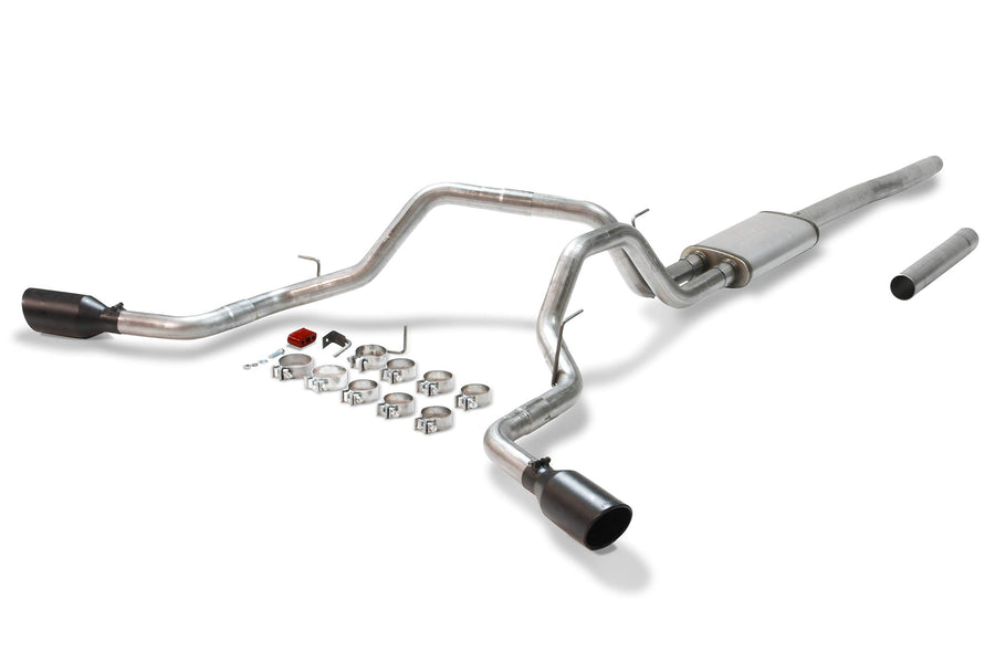 Flowmaster FlowFX 717868 Cat-Back Exhaust Kit Dual 2.5 Inch 409 Stainless Steel Tailpipes 4.5 Inch Black Ceramic Stainless Tips Compatible with 2004-2008 Ford F-150 4.6L 5.4L 2/4WD All Wheelbases