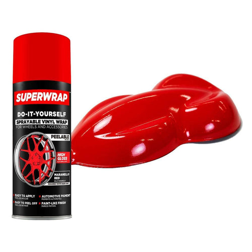 Sprayable Superwrap Vinyl Wrap for Wheels & Accessories - 11oz Spray Can/Paint - High Gloss - Maranello Red (Requires a White Base Coat)
