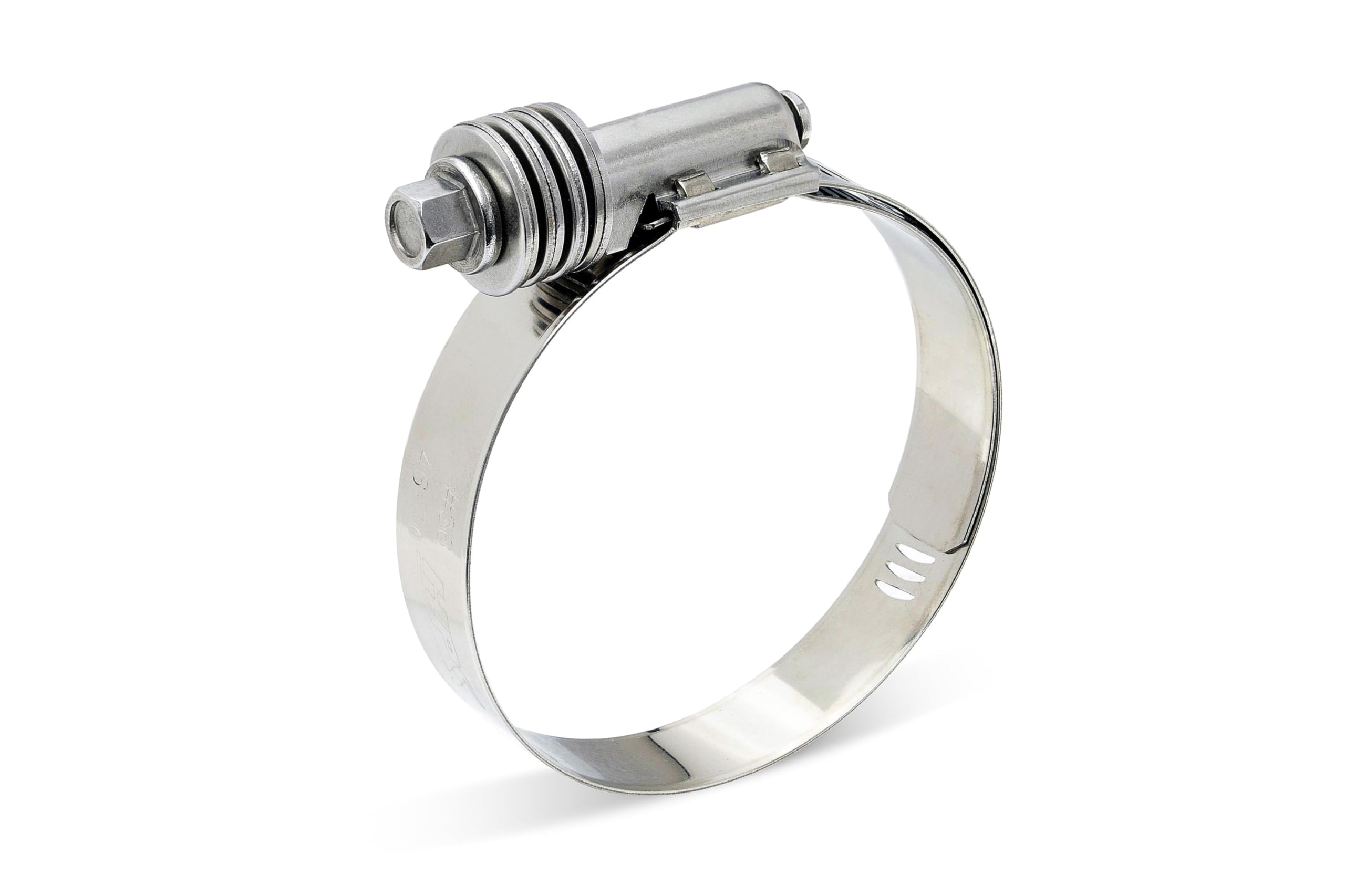 HPS Stainless Steel Size No. 52 Constant Tension Clamp with 9/16" Band, Effective Diameter Range: 2-13/16" - 3-3/4" (71mm - 95mm) 1PC Pack, CTF-375