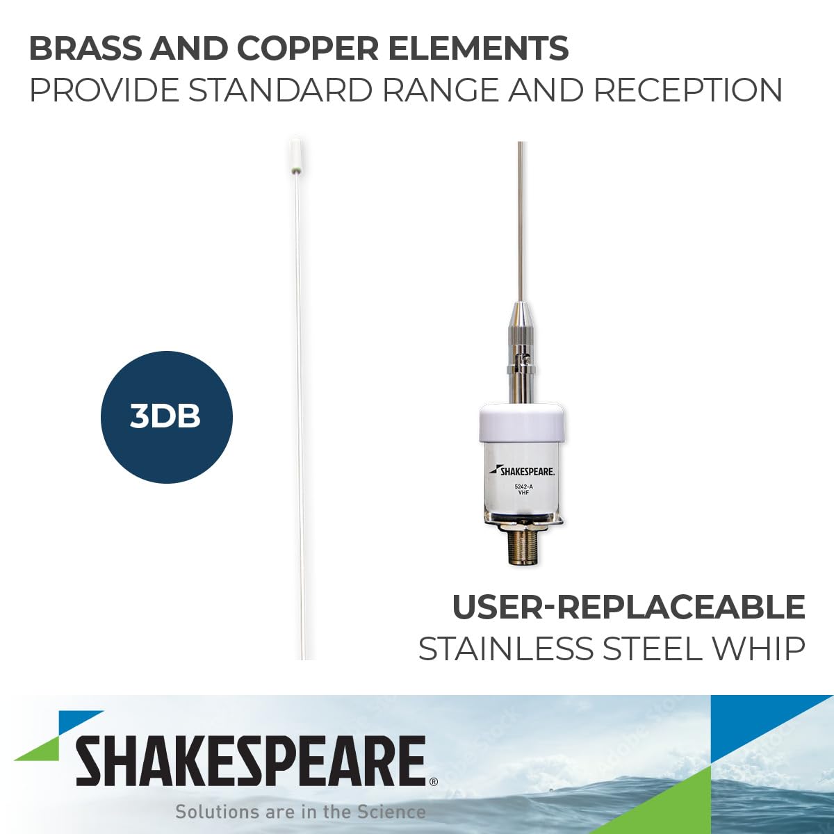 36" Shakespeare 5242-A Stainless Steel Antenna with Quick Disconnect