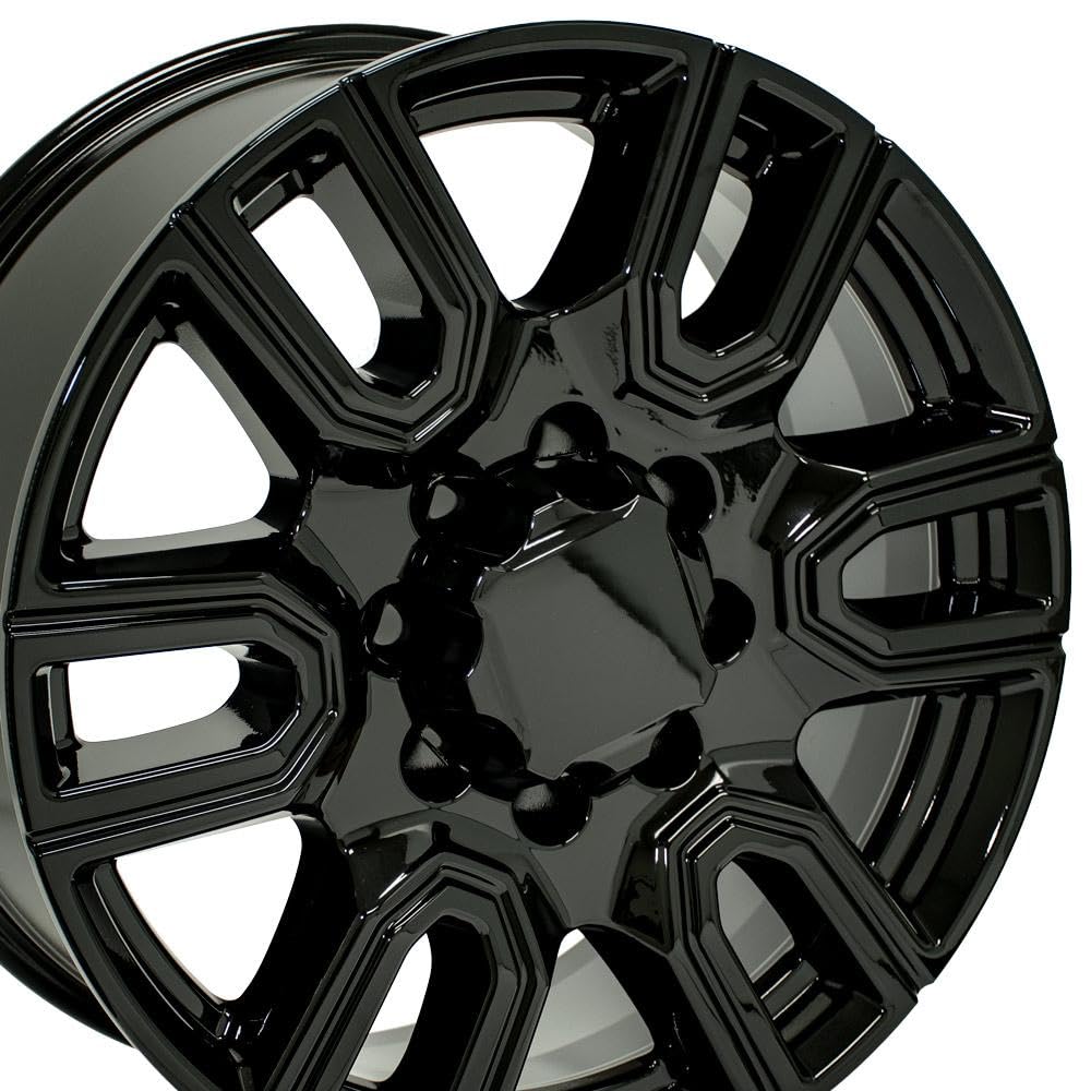20 inch OE Wheels LLC Rim Fits 8x165.1 Sierra Silverado 2500 3500 8x165.1 CV96A 20x8.5 Black Wheels Hollander: 5950