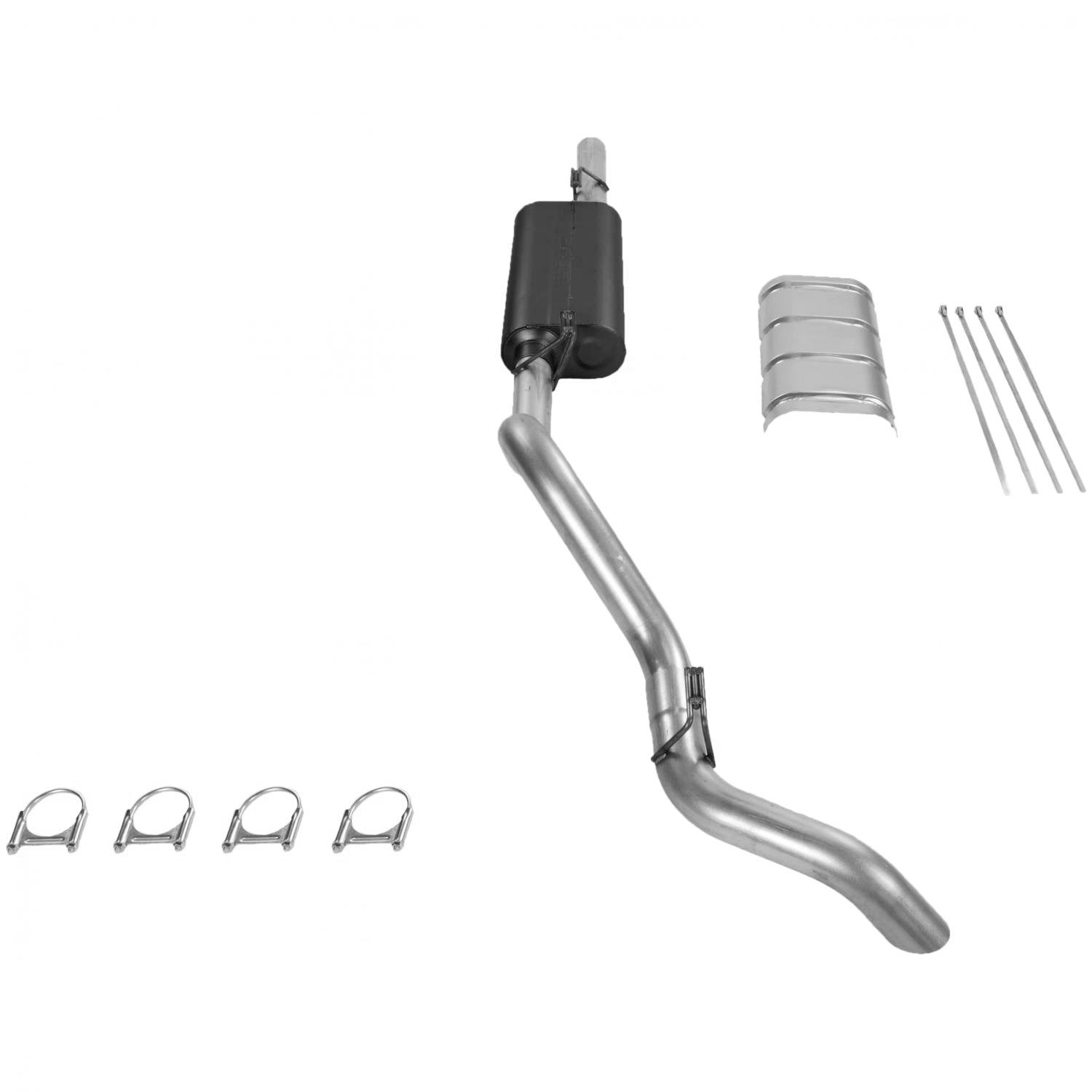 Force II Flowmaster Cat-Back Exhaust Kit 3 Inch Aluminized Steel Compatible with 1988-1992 Chevy GMC 1/2 Ton or 3/4 Ton 5.7L Standard Cab Short Bed using slip-fit catalytic converter