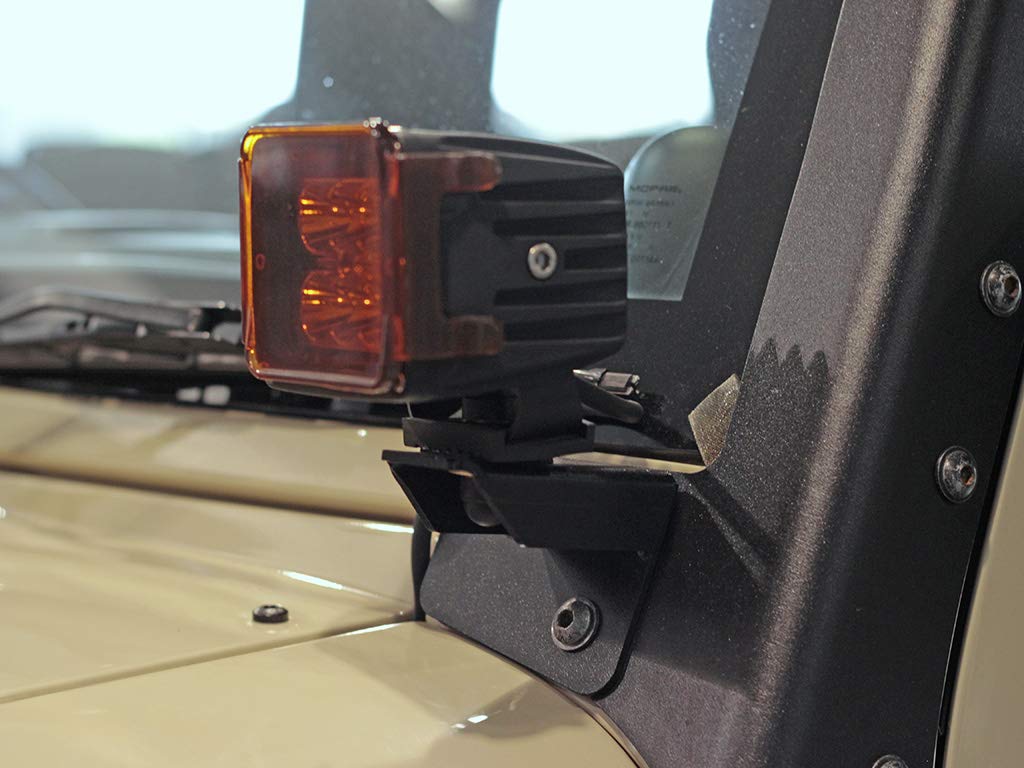 Front Runner Spot Light Windshield Brackets Compatible with Jeep Wrangler JK/JKU