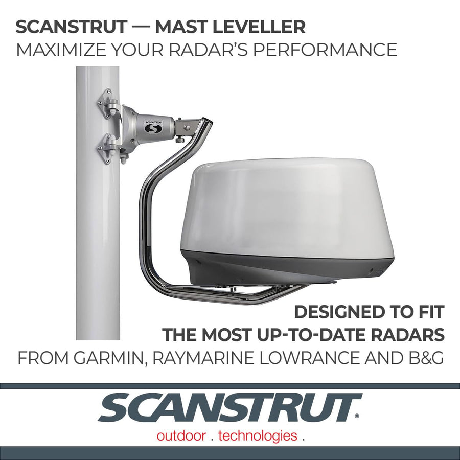 Self-Leveling Radar Mount Scanstrut LMM-1 for 2kW/4kW Raymarine, Garmin, and Navico BR24/3G/4G Radomes - Mast-Mounted