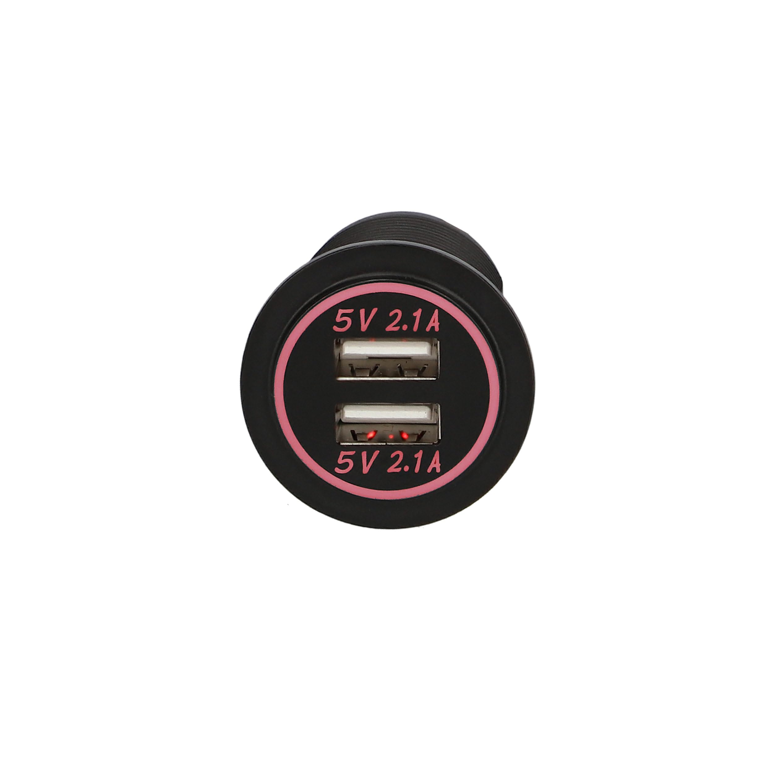 Dual USB Charger Install Bay - 4.2 Amp Flush Mount - Red - Retail Pack