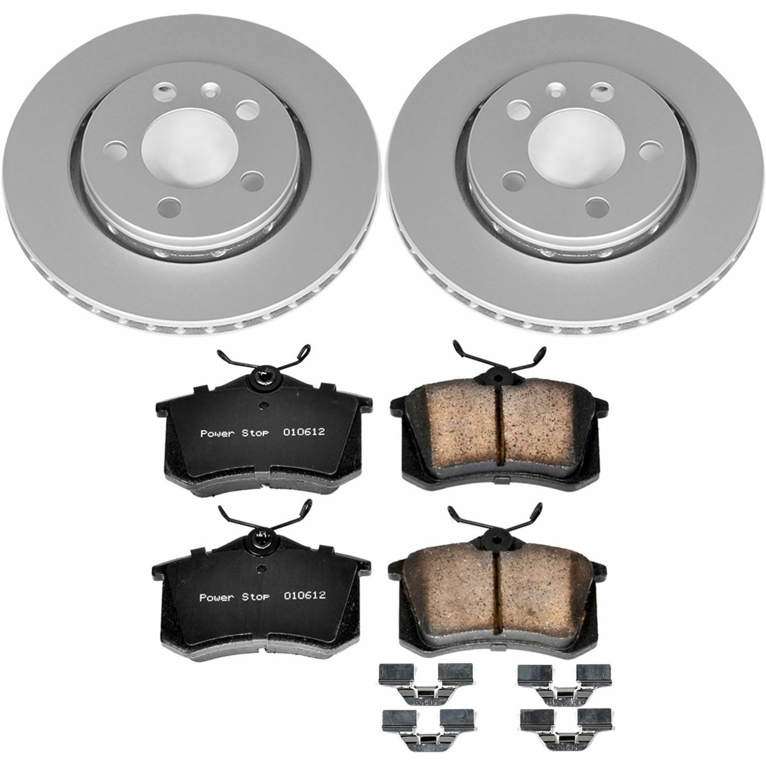 Brake Kit PowerStop For TT Quattro 2000-2006, Golf 2002-2004, Jetta 2004-2005, R32 2004 [Model Specific] - Rear Z23 Evolution Geomet Disc Rotors & Ceramic Brake Pads Replacement, CRK920