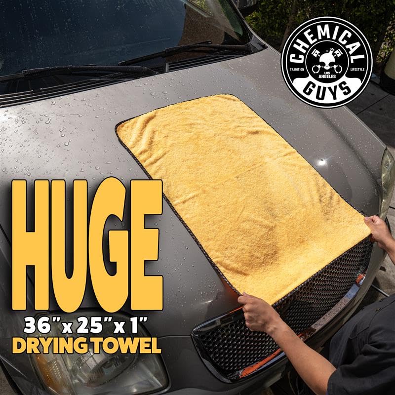 Chemical Guys Miracle Dryer Microfiber Drying Towel ‎MIC721, (Great for Cars, Trucks, SUVs, RVs, Motorcycles & More), Yellow (36" x 25")
