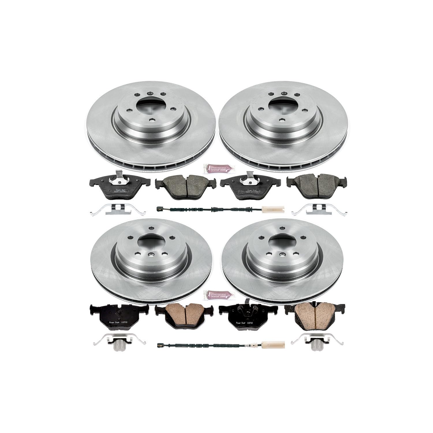 Power Stop Autospecialty KOE7021 Front and Rear Replacement Brake Kit-OE Brake Rotors & Ceramic Brake Pads For BMW X1 2013-2015 [Model Specific]