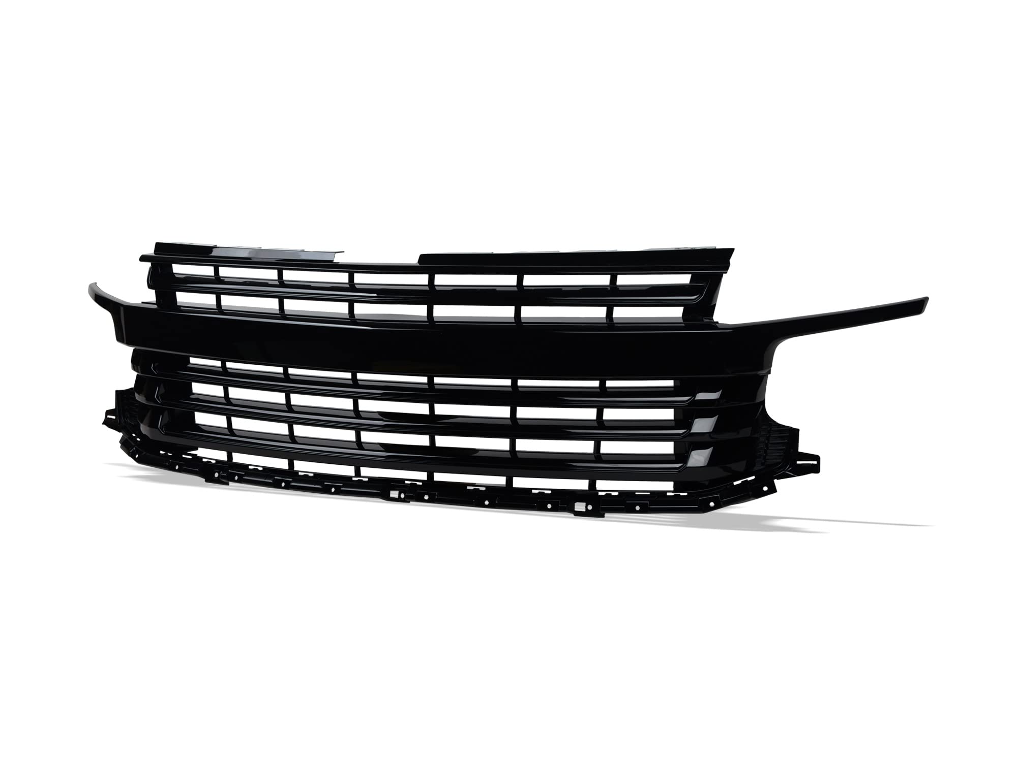 OE Badgless Style Armordillo USA Front Hood Bumper Grille - Piano Black Fits 2021-2023 Chevy Tahoe/Suburban