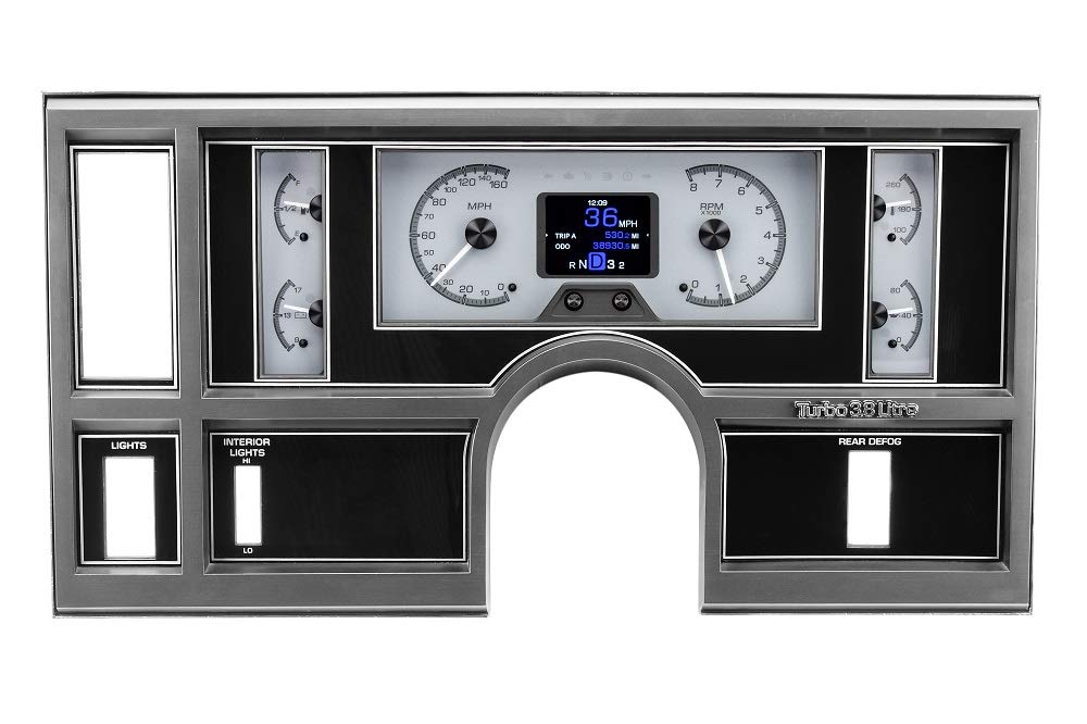 Dakota Digital HDX-84B-REG-S Analog Gauge Instrument System Compatible with 1984-87 Buick Regal and Grand National Silver Alloy
